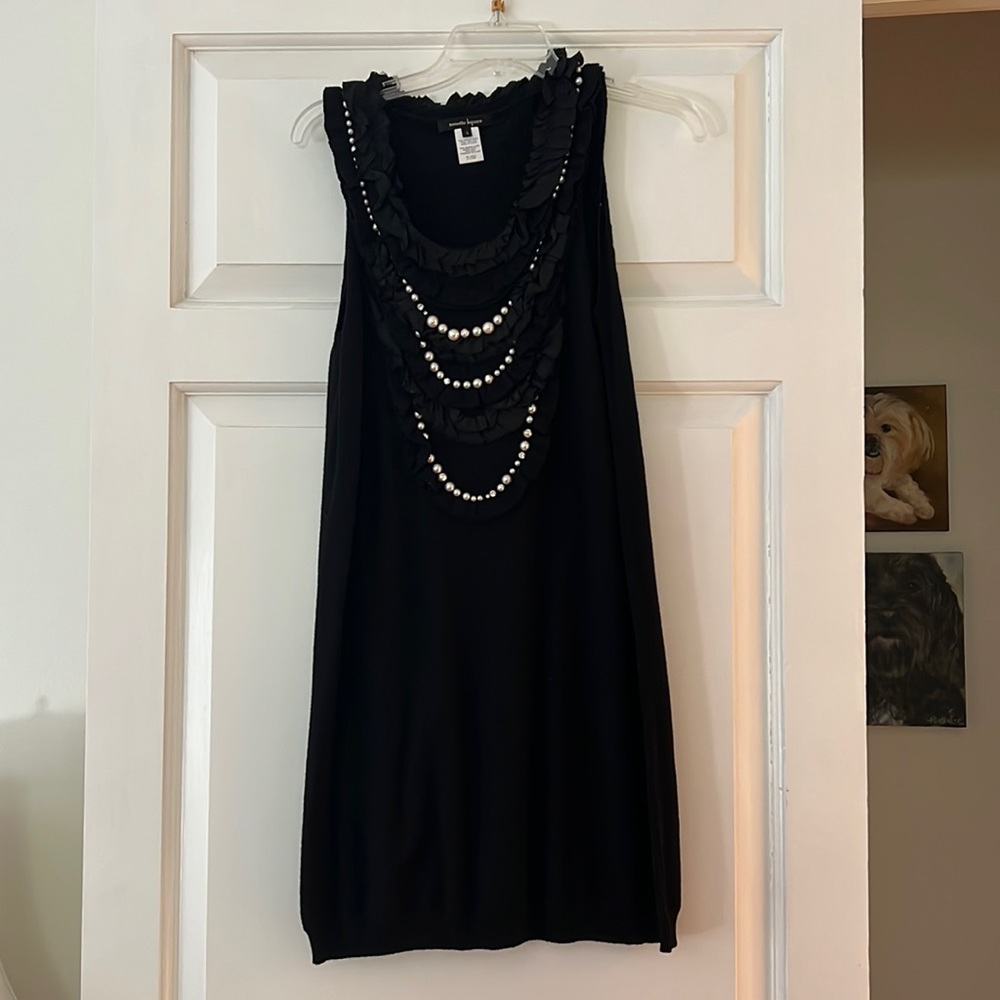 Nanette Lepore size small black dress with pearl details